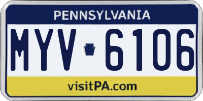 PA license plate MYV6106