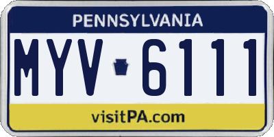 PA license plate MYV6111