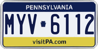 PA license plate MYV6112
