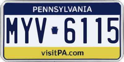 PA license plate MYV6115
