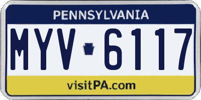 PA license plate MYV6117