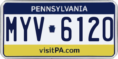 PA license plate MYV6120