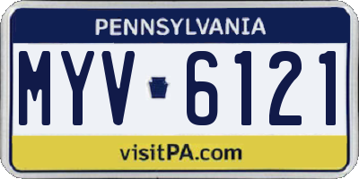 PA license plate MYV6121