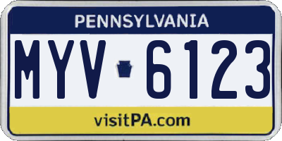 PA license plate MYV6123