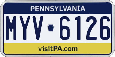 PA license plate MYV6126