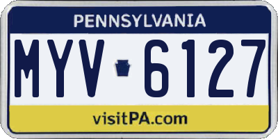PA license plate MYV6127