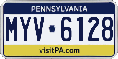 PA license plate MYV6128