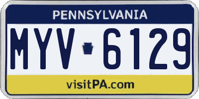 PA license plate MYV6129