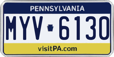 PA license plate MYV6130