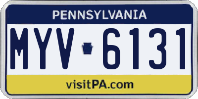 PA license plate MYV6131