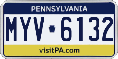 PA license plate MYV6132