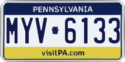 PA license plate MYV6133