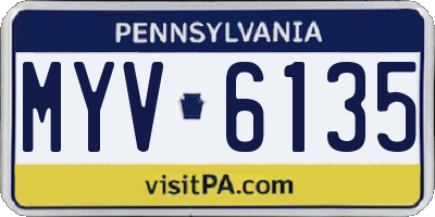 PA license plate MYV6135