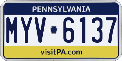 PA license plate MYV6137