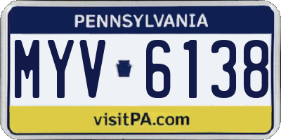 PA license plate MYV6138