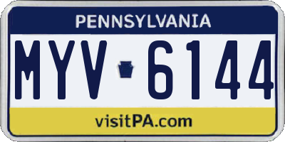 PA license plate MYV6144