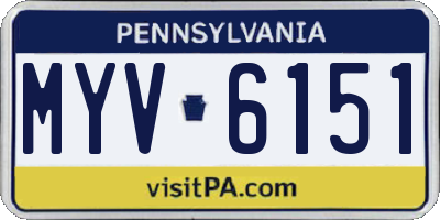 PA license plate MYV6151