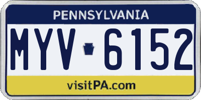 PA license plate MYV6152