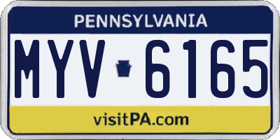 PA license plate MYV6165