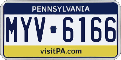 PA license plate MYV6166