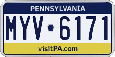 PA license plate MYV6171