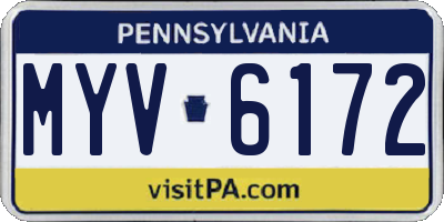 PA license plate MYV6172