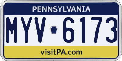 PA license plate MYV6173