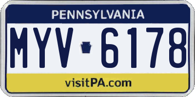 PA license plate MYV6178