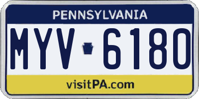 PA license plate MYV6180
