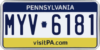 PA license plate MYV6181