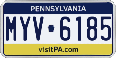 PA license plate MYV6185