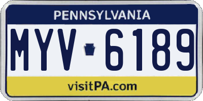 PA license plate MYV6189