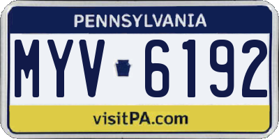PA license plate MYV6192