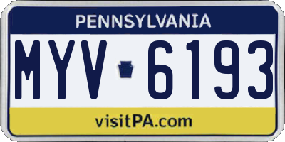 PA license plate MYV6193