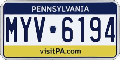 PA license plate MYV6194