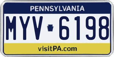 PA license plate MYV6198