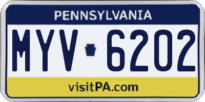 PA license plate MYV6202