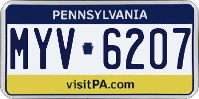 PA license plate MYV6207