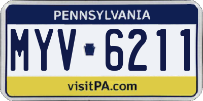 PA license plate MYV6211
