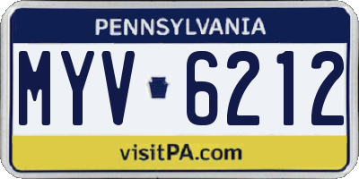 PA license plate MYV6212