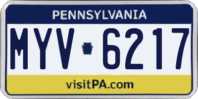 PA license plate MYV6217