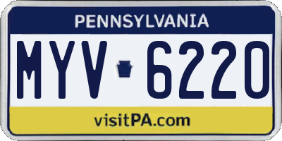 PA license plate MYV6220