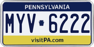 PA license plate MYV6222