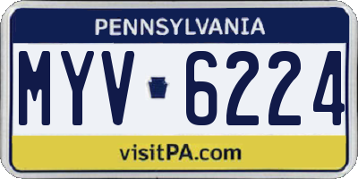 PA license plate MYV6224