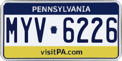 PA license plate MYV6226