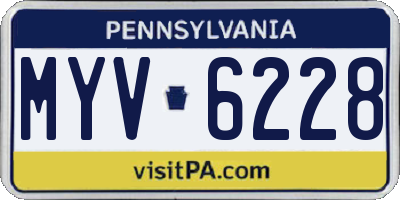 PA license plate MYV6228