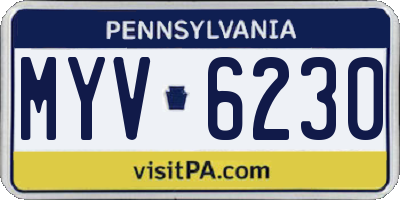 PA license plate MYV6230