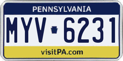 PA license plate MYV6231