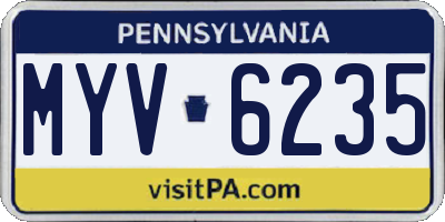 PA license plate MYV6235