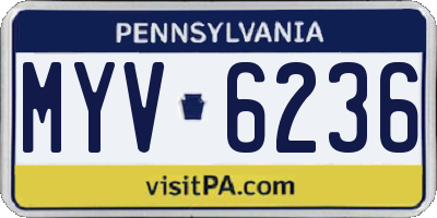 PA license plate MYV6236